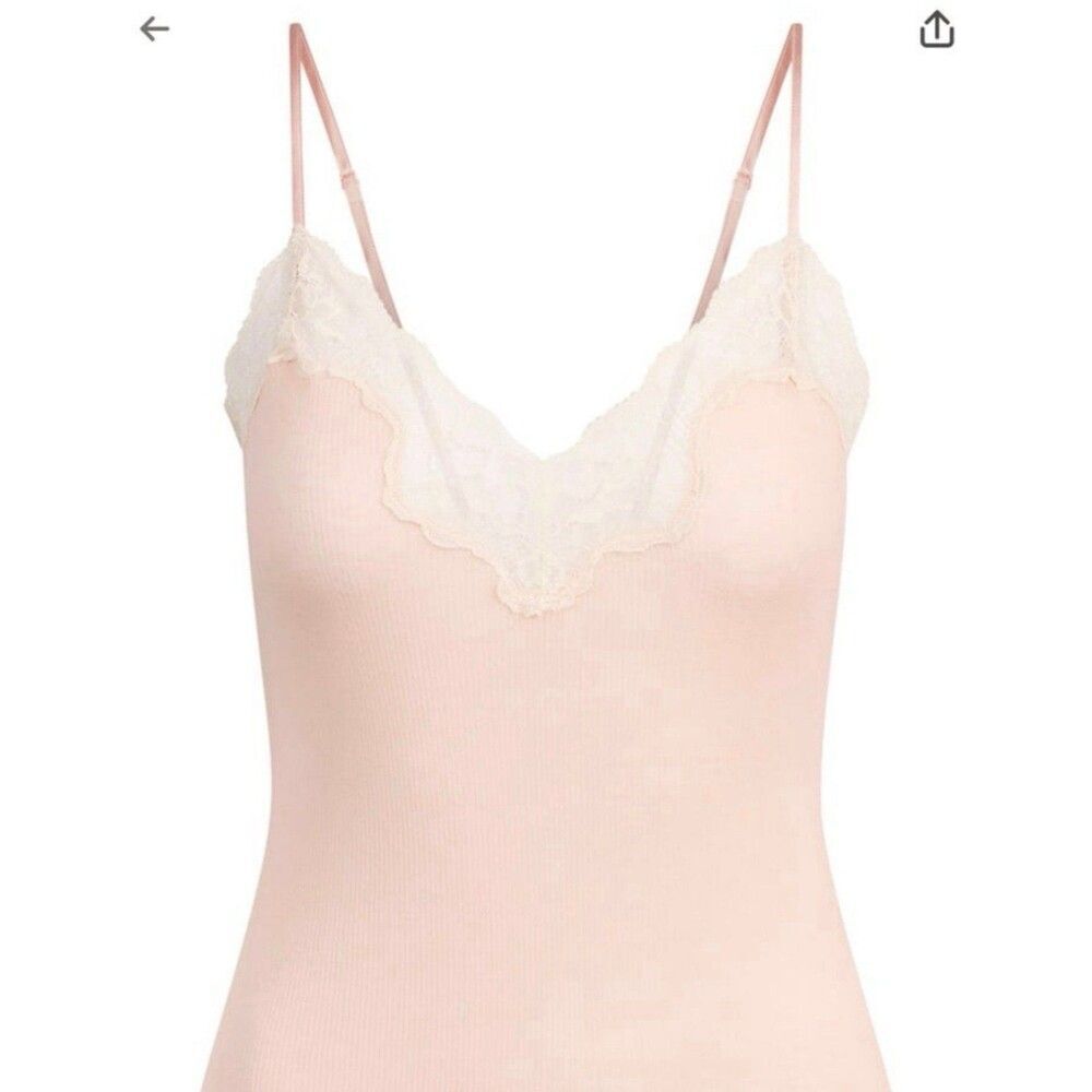 Skims Sheer cotton lace tank Villa